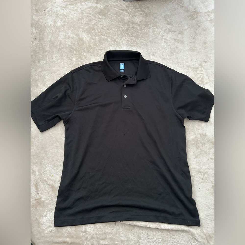 PGA Tour Black Men's Polo Shirt